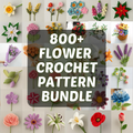800+ Flower Crochet Pattern Bundle